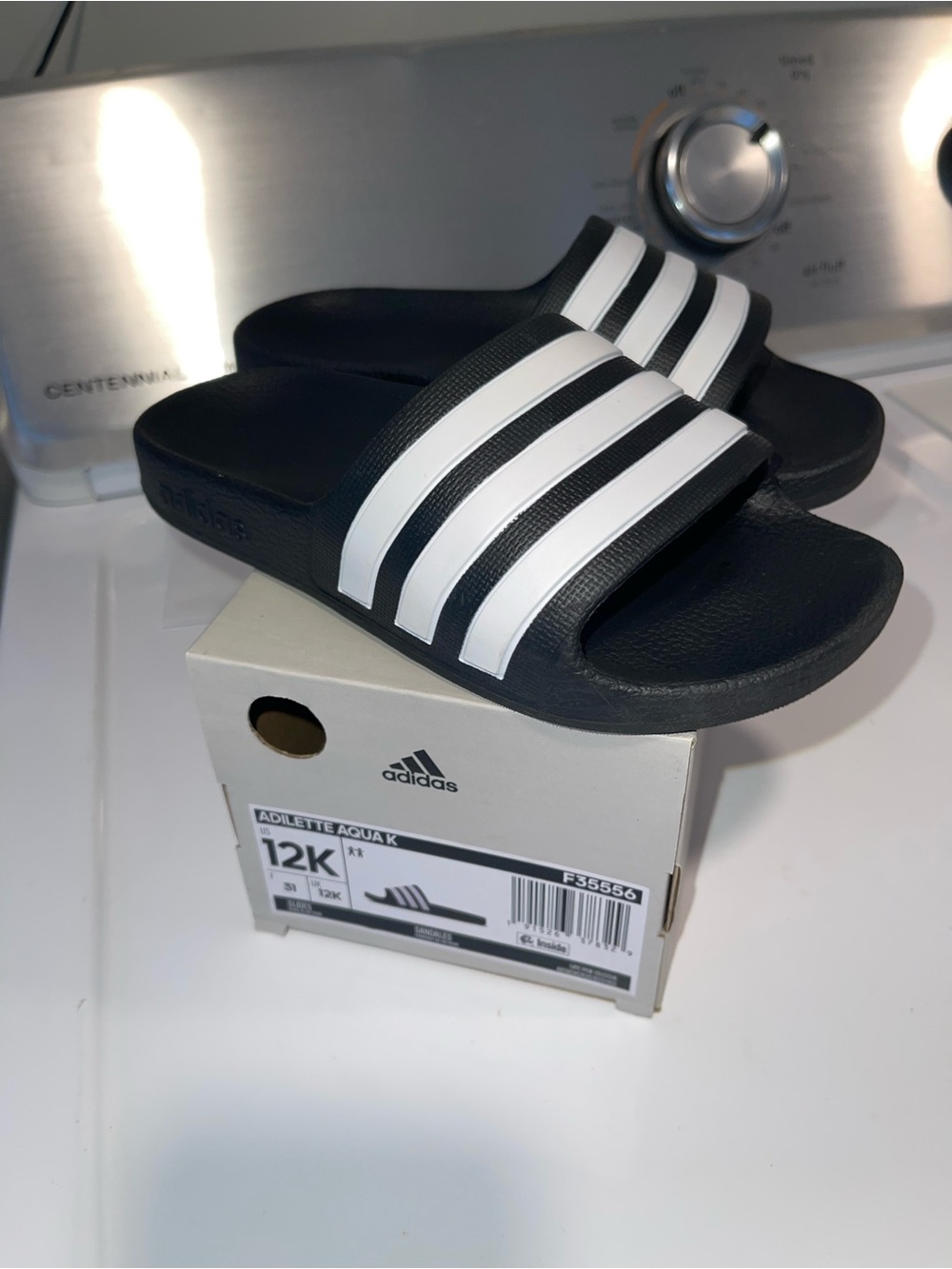 adidas Kids Black Slides / Sandals